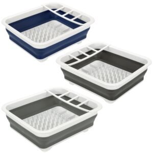 Dish Drainer Rack - Collapsible & Foldable Plate & Cutlery Holder