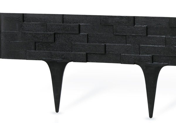 Lawn Edging, Plastic Palisade Slate Effect, 2.38m, Black Home & Garden Free Shipping 5