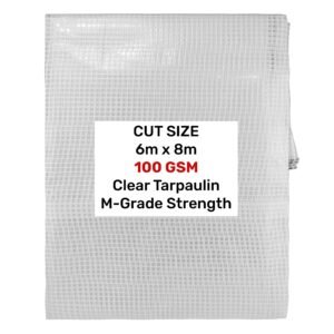 Clear M-Grade Tarpaulin 6m x 8m Home & Garden Free Shipping