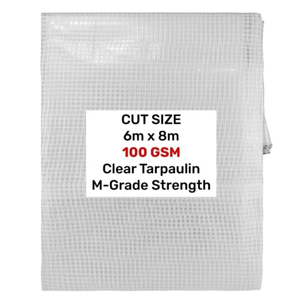 Clear M-Grade Tarpaulin 6m x 8m Home & Garden Free Shipping 5