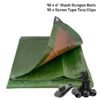 Green/brown heavy duty tarpaulin 8m x 12m with 10 x 6″ bungee balls (black) & 10 tarp clips (screw type) kit new arrivals free shipping