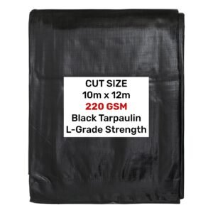 Black/Silver L-Grade Tarpaulin 10m x 12m Home & Garden Free Shipping