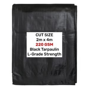 Black/Silver L-Grade Tarpaulin 2m x 4m Home & Garden Free Shipping