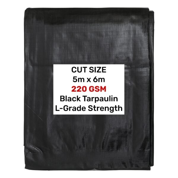 Black/Silver L-Grade Tarpaulin 5m x 6m Home & Garden Free Shipping 5