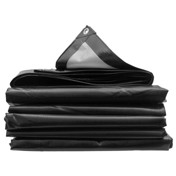 Black/Silver L-Grade Tarpaulin with 10 Metres of 6mm Bungee Home & Garden Free Shipping 5