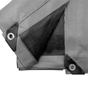 Silver XL-Grade Tarpaulin with 10 Metres of 8mm Bungee Rope Home & Garden Free Shipping