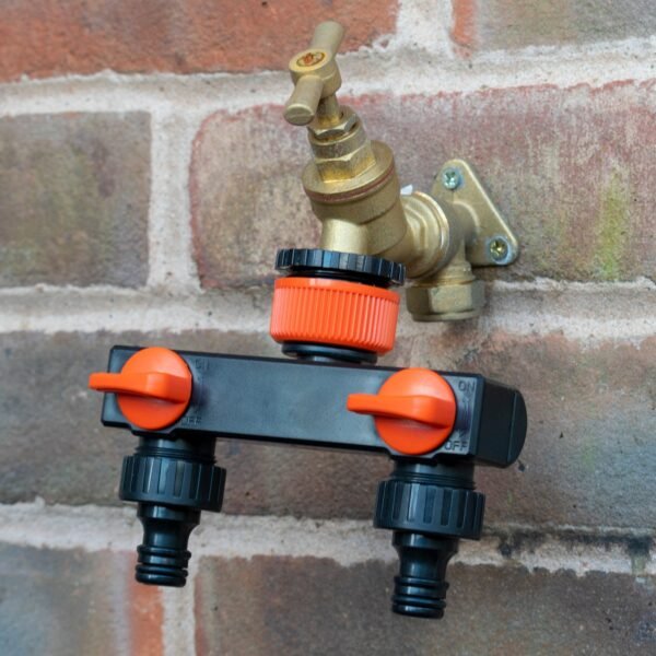 2 Way Tap Splitter PP with Valves and Snap-On Male Home & Garden Free Shipping 5