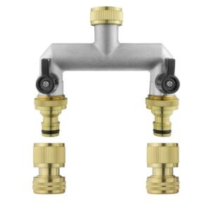 Two Way Tap Splitter Brass 3/4″ BSP with Quick Connect and Home & Garden Free Shipping