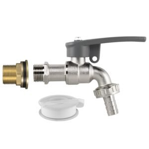Water Butt Brass Kit 3/4″ with Lever Tap Hose Barb and Side Home & Garden Free Shipping