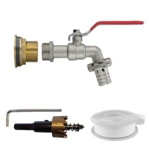 Water Butt Brass Kit 3/4″ with Barbed Lever Tap and Drill Home & Garden Free Shipping