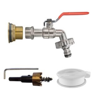 Water Butt Brass Kit 3/4″ with Quick Connect Lever Tap and Home & Garden Free Shipping