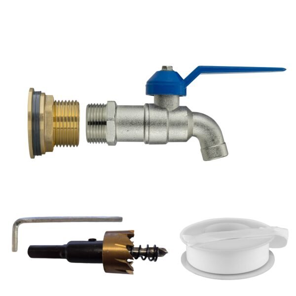 Water Butt Brass Kit 3/4″ with Simple Lever Tap and Drill Home & Garden Free Shipping 5