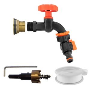 Water Butt Brass Kit 3/4″ with Black Dial Tap + Two-Way Home & Garden Free Shipping