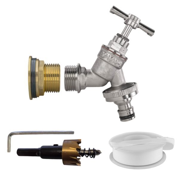 Water Butt Brass Kit 3/4″ with Nickel Plated Brass Quick Home & Garden Free Shipping 5