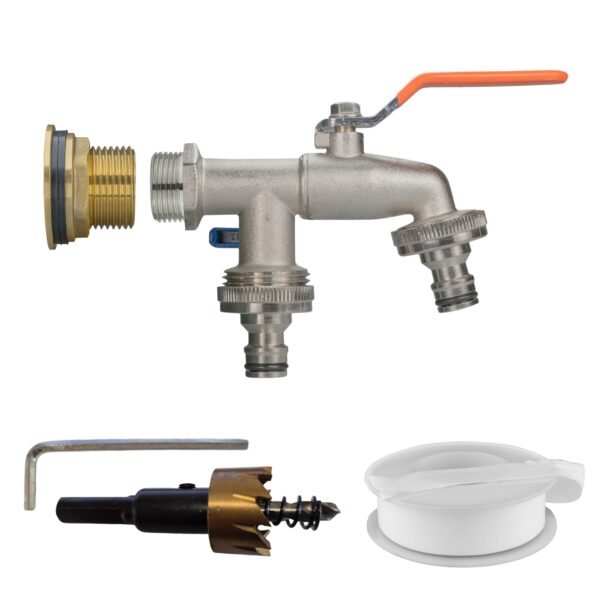 Water Butt Brass Kit 3/4″ with Double Quick Connect Tap and Home & Garden Free Shipping 5