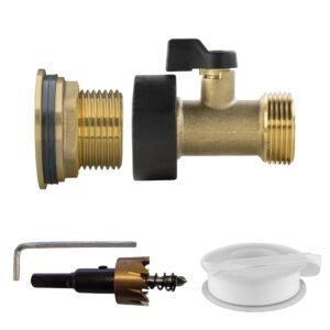 Water Butt Brass Kit 3/4″ with Brass Valve and Drill Bit Home & Garden Free Shipping