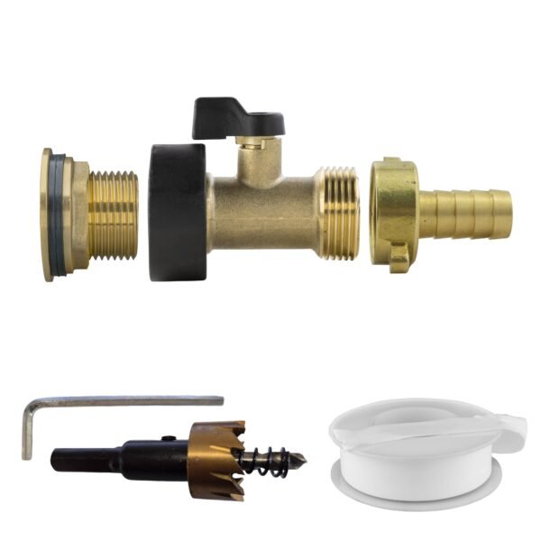 Water Butt Brass Kit 3/4″ with Brass Valve + 13mm Barb and Home & Garden Free Shipping 5