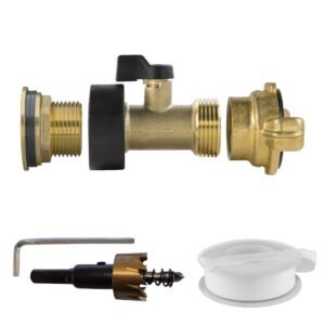 Water Butt Brass Kit 3/4″ with Brass Valve + Geka and Drill Home & Garden Free Shipping
