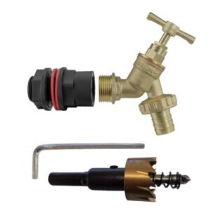Water Butts Kit 1/2″ with Brass Tap and Drill Bit Home & Garden Free Shipping