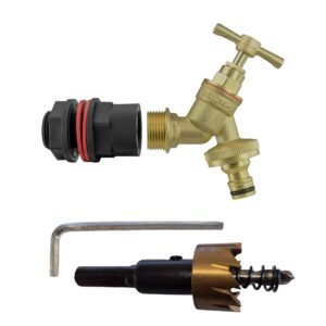 Water Butts Kit 1/2″ with Brass Tap & Snap On and Drill Bit Home & Garden Free Shipping