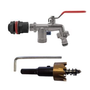 Water Butts Kit 1/2″ With Double Tap and Drill Bit Home & Garden Free Shipping