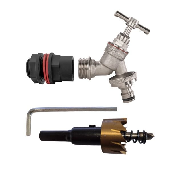 Water Butt Kit 1/2″ with Nickel Plated Quick Connect Tap and Home & Garden Free Shipping 5