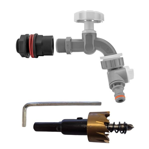 Water Butt Kit 1/2″ with Grey Dial Tap + Two-Way Splitter Home & Garden Free Shipping 5