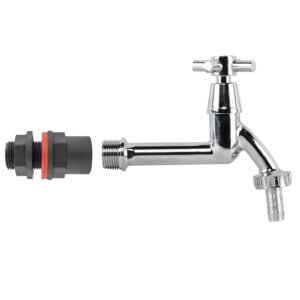 Water Butt Kit 1/2″ with Extended Brass Chrome Tap 1/2″ Barb Home & Garden Free Shipping