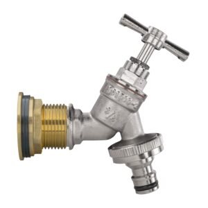 Water Butt Brass Kit 1″ with Nickel Plated Quick Connect Tap Home & Garden Free Shipping