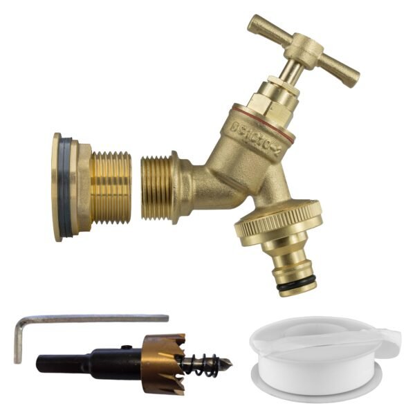 Water Butt Brass Kit 1″ with Brass Quick Connect Tap and Home & Garden Free Shipping 5