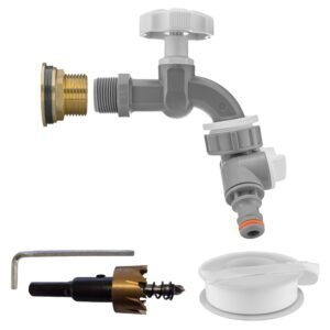 Water Butt Brass Kit 1″ with Grey Dial Tap + Two-Way Home & Garden Free Shipping