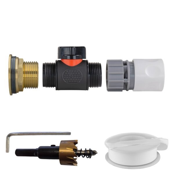 Water Butt Brass Kit 1″ with In-Line Valve + Female Quick Home & Garden Free Shipping 5
