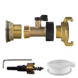 Water Butt Brass Kit 1″ with Brass Valve + Geka and Drill Home & Garden Free Shipping