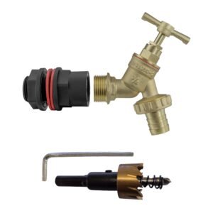 Water Butts Kit 3/4″ With Brass Tap and Drill Bit Home & Garden Free Shipping