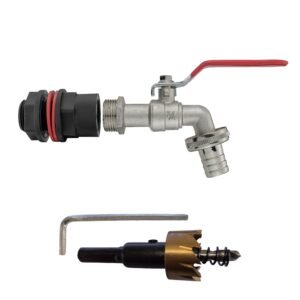 Water Butts Kit 3/4″ with Lever Tap 3/4″ Barb and Drill Bit Home & Garden Free Shipping