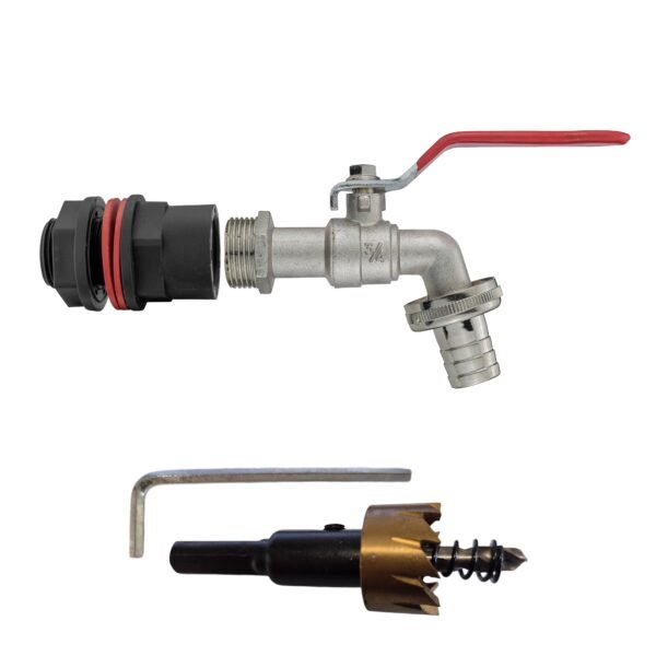Water Butts Kit 3/4″ with Lever Tap 3/4″ Barb and Drill Bit Home & Garden Free Shipping 5