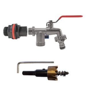 Water Butts Kit 3/4″ With Double Tap and Drill Bit Home & Garden Free Shipping