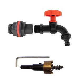 Water Butts Kit 3/4″ PP Black Tap and Drill Bit Home & Garden Free Shipping