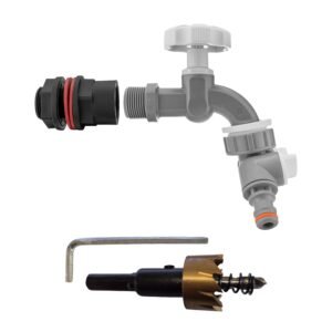 Water Butts Kit 3/4″ PP WL Tap & Tap Splitter and Drill Bit Home & Garden Free Shipping