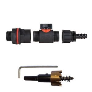 Water Butt Kit 3/4″ with In-Line Valve + 1/2″ Barb and Drill Home & Garden Free Shipping