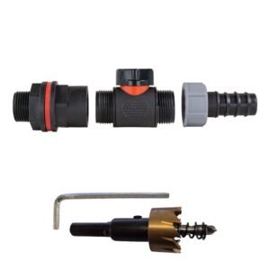 Water Butt Kit 3/4″ with In-Line Valve + 3/4″ Barb and Drill Home & Garden Free Shipping