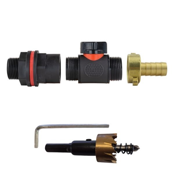 Water Butt Kit 3/4″ with In-Line Valve + 13mm Brass Barb and Home & Garden Free Shipping 5