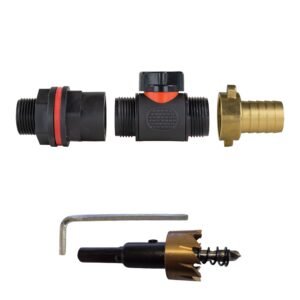 Water Butt Kit 3/4″ with In-Line Valve + 19mm Brass Barb and Home & Garden Free Shipping