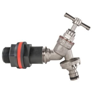 Water Butt Kit 3/4″ with Nickel Plated Quick Connect Tap Home & Garden Free Shipping
