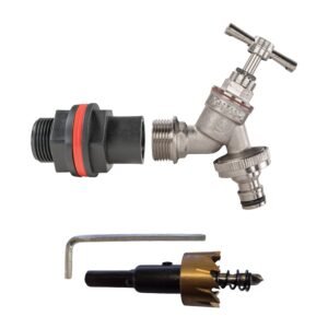 Water Butt Kit 3/4″ with Nickel Plated Quick Connect Tap and Home & Garden Free Shipping