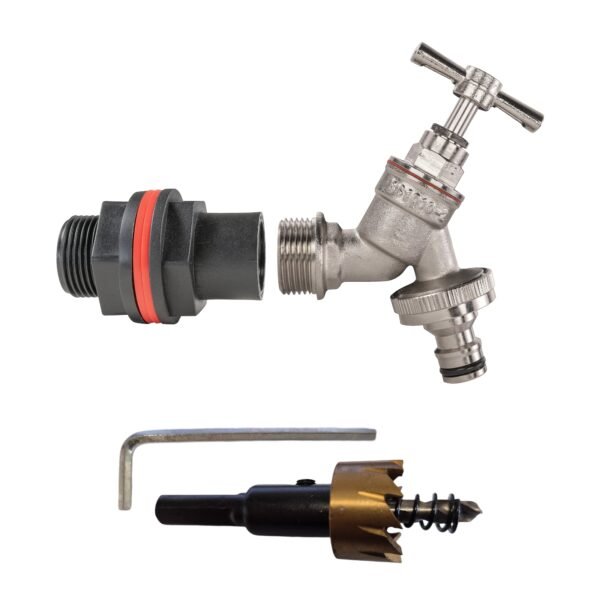 Water Butt Kit 3/4″ with Nickel Plated Quick Connect Tap and Home & Garden Free Shipping 5