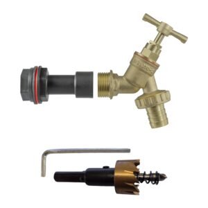 Water Butt Extension Kit 1/2″ with Brass Barbed Tap and Home & Garden Free Shipping