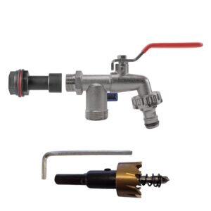 Water Butt Extension Kit 1/2″ with Double Tap and Drill Bit Home & Garden Free Shipping
