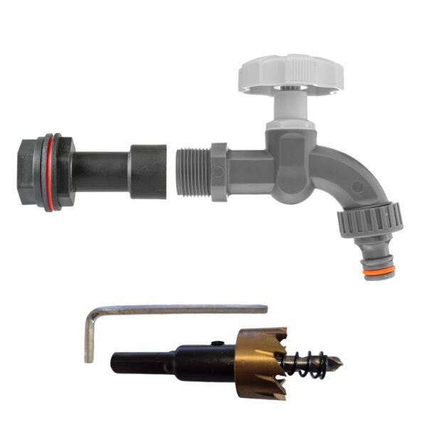 Water Butt Extension Kit 1/2″ with Grey Dial Tap and Drill Home & Garden Free Shipping 5