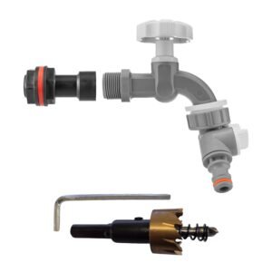 Water Butt Extension Kit 1/2″ with Grey Dial Tap + Two-Way Home & Garden Free Shipping